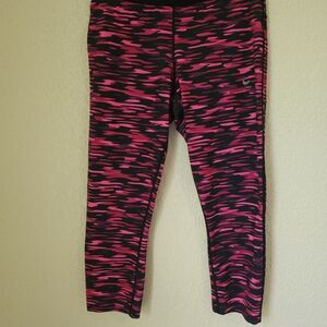 Nike Women's Pink and Black Leggings